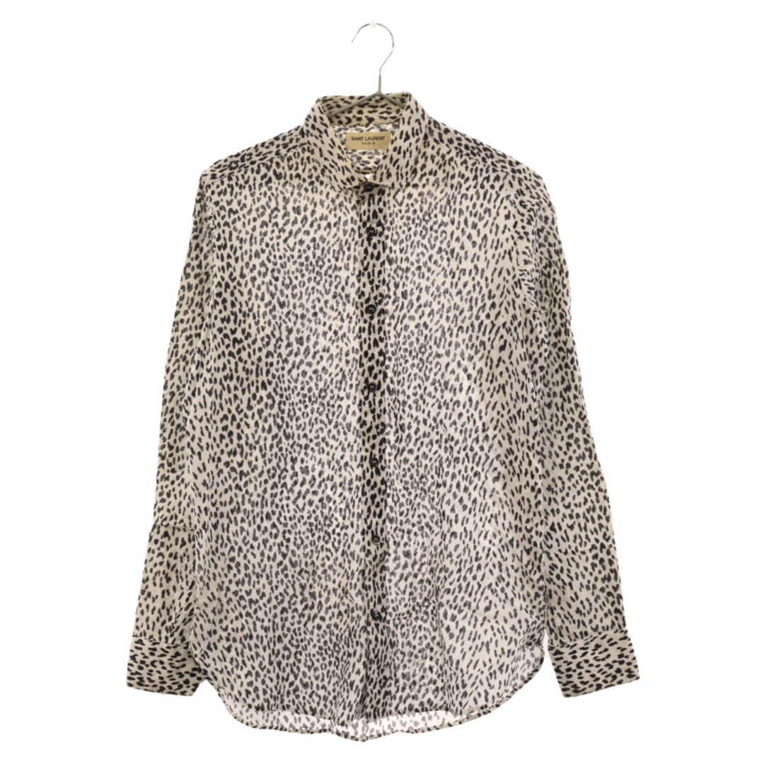 Saint Laurent(サンローラン)のSAINT LAURENT PARIS サンローランパリ 13AW エディ期 Leopard Shirt ベイビーキャット レオパード ロングスリーブ 長袖 シャツ ホワイト/ブラック 323920 YM36P メンズのトップス(シャツ)の商品写真