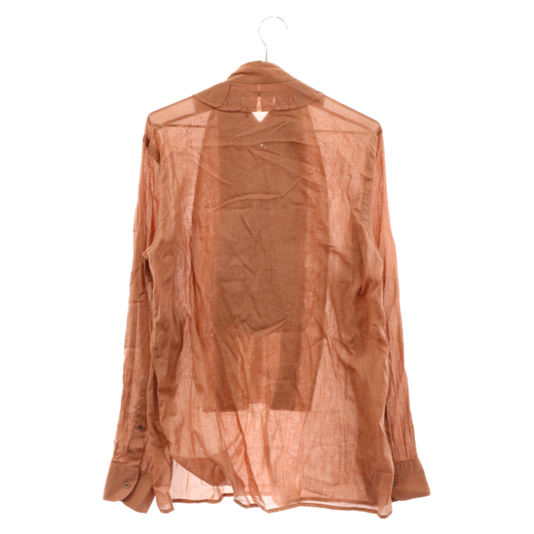 Gucci(グッチ)のGUCCI グッチ スタンドカラー フリル 長袖シャツ ブラウス オレンジ 140514 レディースのトップス(シャツ/ブラウス(長袖/七分))の商品写真