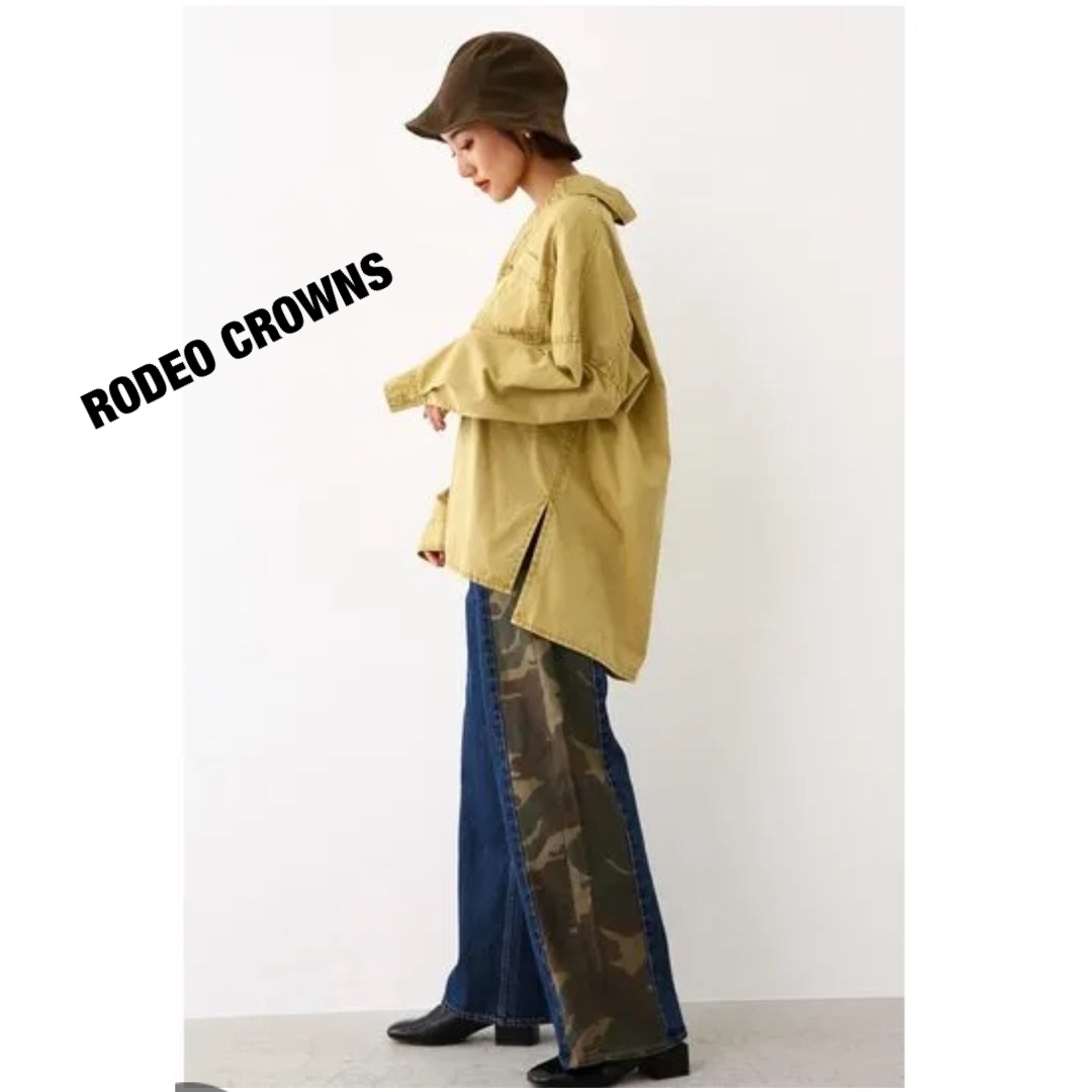 【新品タグ付】RODEO CROWNS 迷彩ドッキングデニムロデオクラウンズ