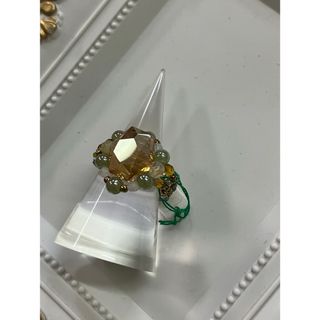 ガラスビーズ　リング　指輪　ハンドメイド　ビーズ(リング)