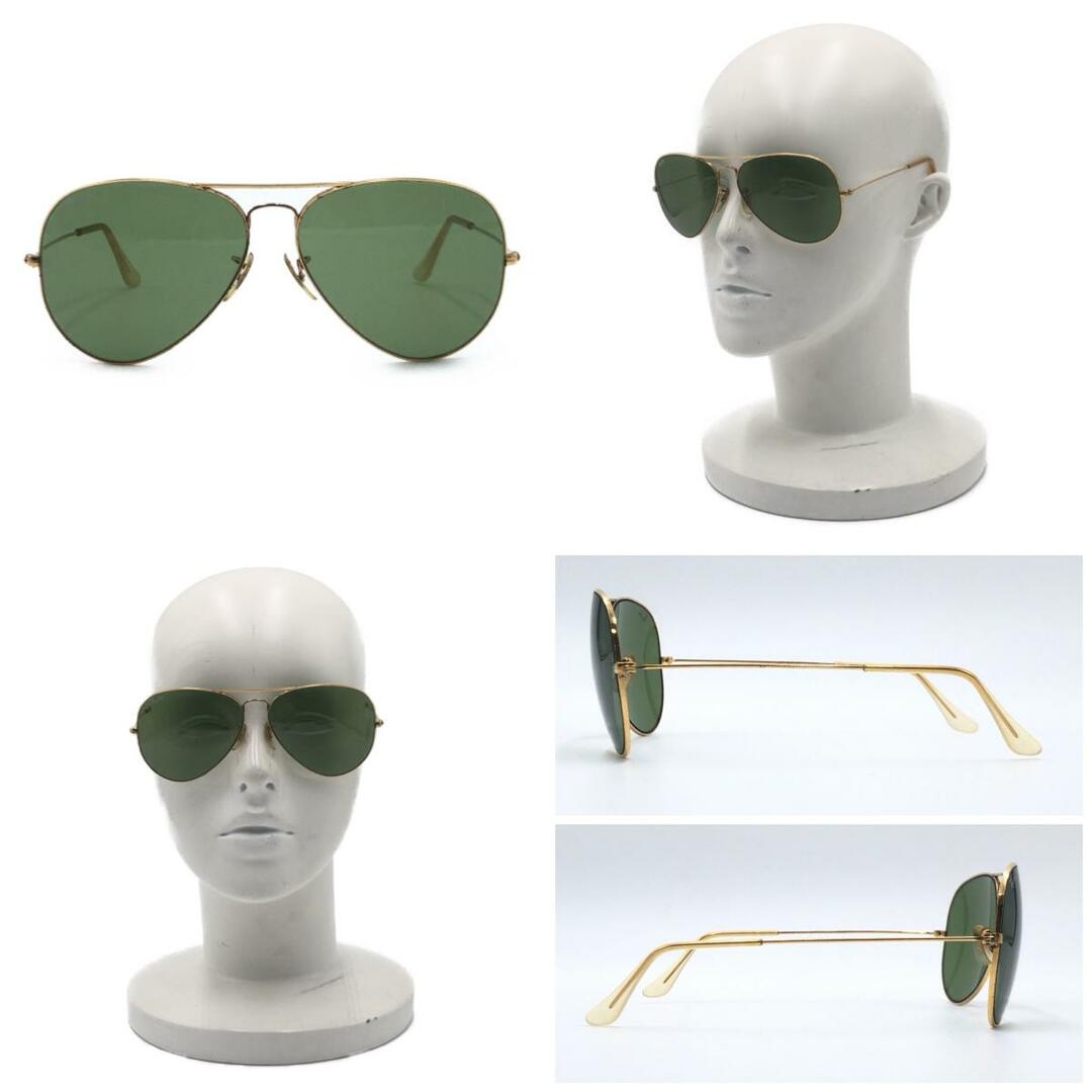 Ray-Ban(レイバン)のRay-Ban レイバン B&L U.S.A アビエーター 男女兼用 ゴールド グリーン 緑 メタル B&L REY-BAN 62□14 サングラス ティアドロップ 404066 【中古】 メンズのファッション小物(サングラス/メガネ)の商品写真