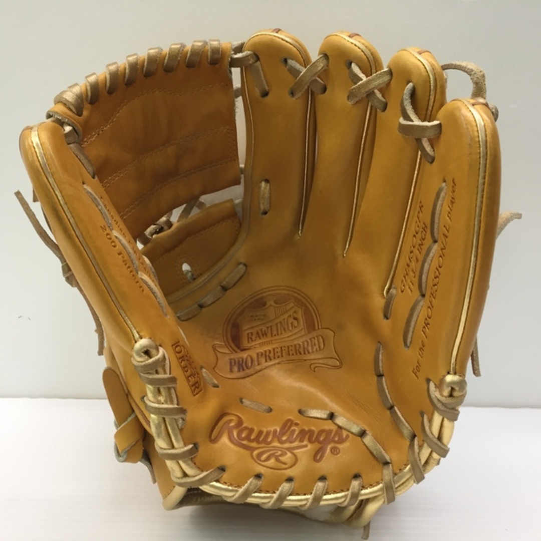 中古品 ローリングス Rawlings プロプリファード 硬式 内野手用オーダーグローブ GHMSOGPR 刺繍入り 8715