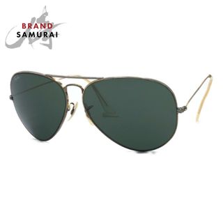 レイバン(Ray-Ban)のRay-Ban レイバン B&L U.S.A アビエーター 男女兼用 ゴールド 金 ブラック 黒 ゴールド金具 メタル B&L RAY BAN 62□14 サングラス ティアドロップ 403690 【中古】(サングラス/メガネ)