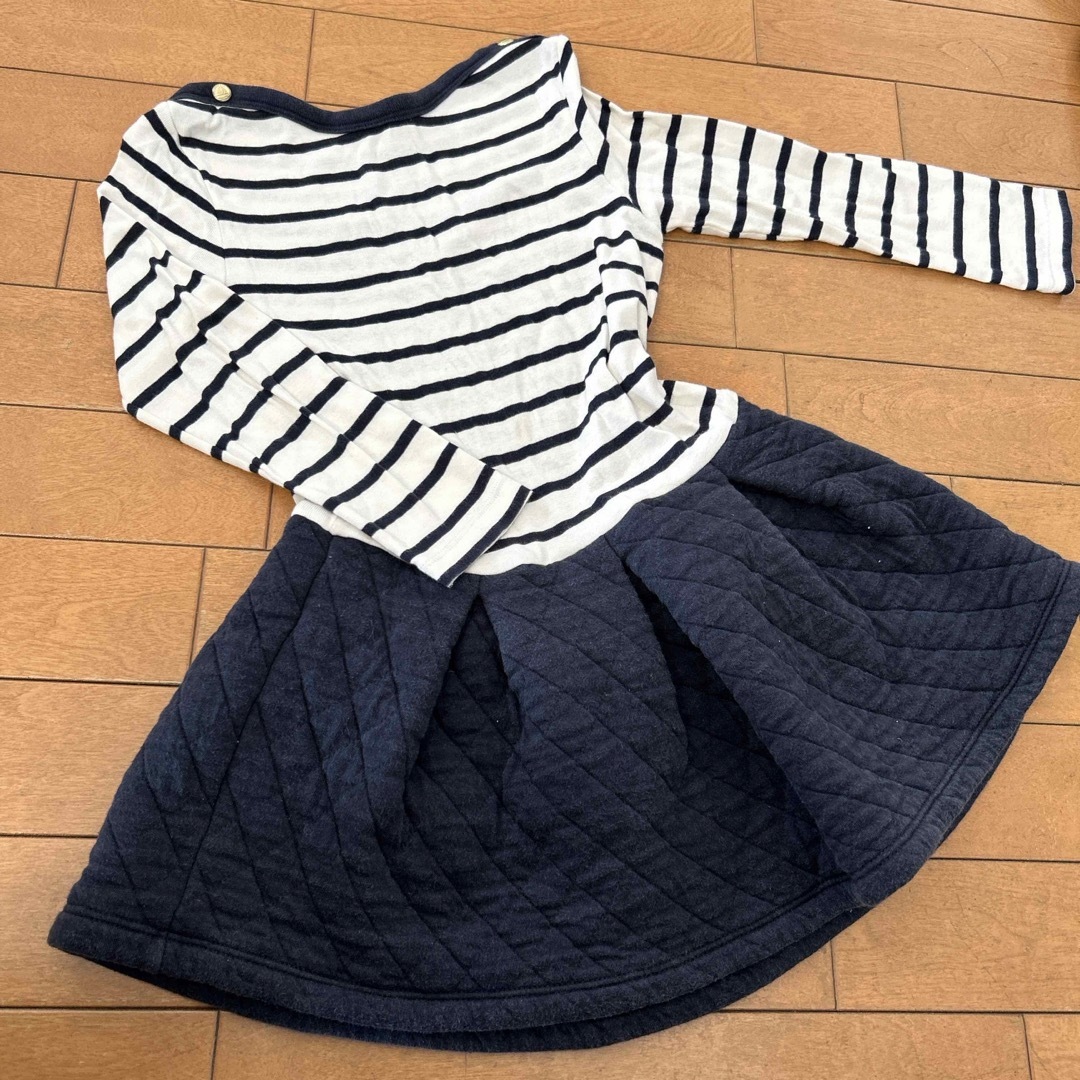 PETIT BATEAU(プチバトー)のプチバトー＊長袖ワンピース116cm キッズ/ベビー/マタニティのキッズ服女の子用(90cm~)(ワンピース)の商品写真