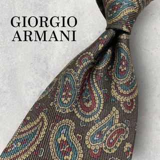 ジョルジオアルマーニ(Giorgio Armani)の美品 GIORGIO ARMANI ペイズリー柄 ネクタイ ブラウン 茶(ネクタイ)