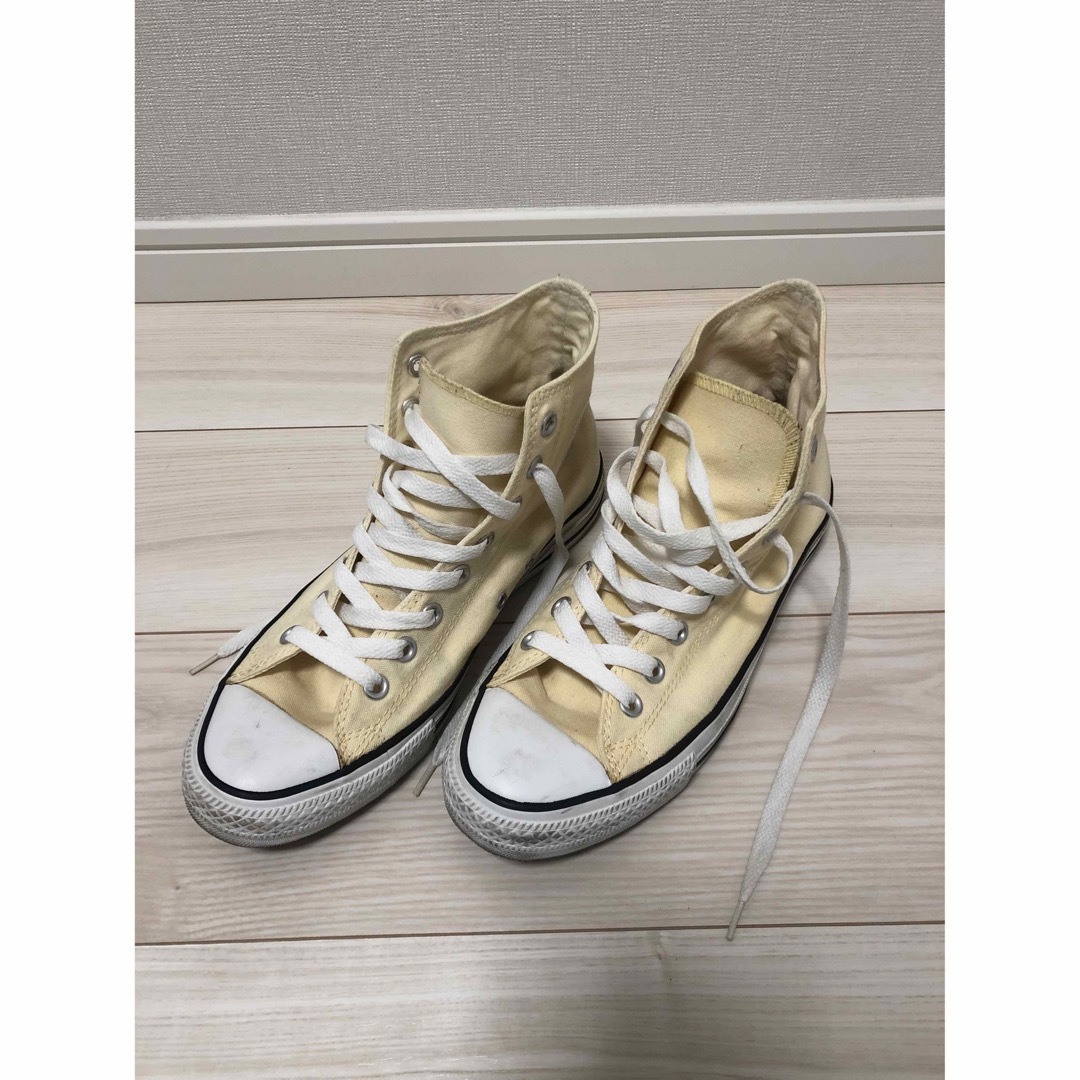 ALL STAR（CONVERSE）(オールスター)のConverseコンバース オールスター 薄イエロー ハイカット 26cm メンズの靴/シューズ(スニーカー)の商品写真