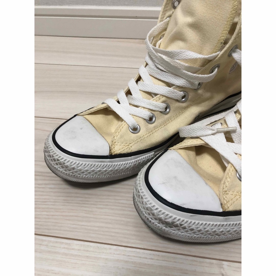 ALL STAR（CONVERSE）(オールスター)のConverseコンバース オールスター 薄イエロー ハイカット 26cm メンズの靴/シューズ(スニーカー)の商品写真