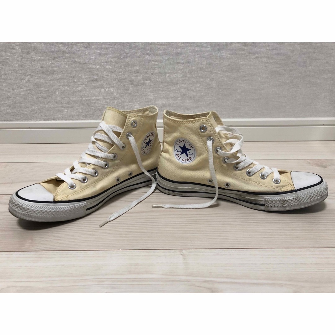 ALL STAR（CONVERSE）(オールスター)のConverseコンバース オールスター 薄イエロー ハイカット 26cm メンズの靴/シューズ(スニーカー)の商品写真