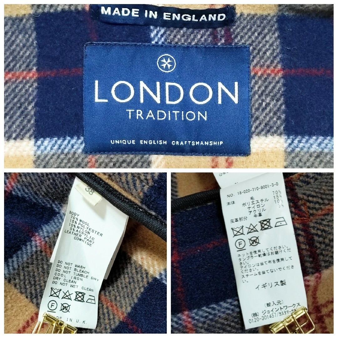 LONDON TRADITION(ロンドントラディション)の美品 London Tradition ダッフルコート オレンジ レッド 赤 M レディースのジャケット/アウター(ダッフルコート)の商品写真