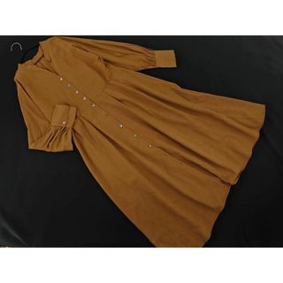 イエナ(IENA)のIENA イエナ Vネック シャツ ワンピース size38/茶 ◇■ レディース(ひざ丈ワンピース)