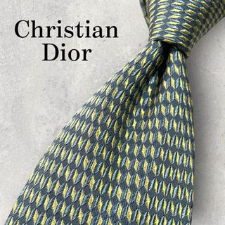 クリスチャンディオール(Christian Dior)の美品 Christian Dior ジャガード ソリッド 総柄 ネクタイ グレー(ネクタイ)