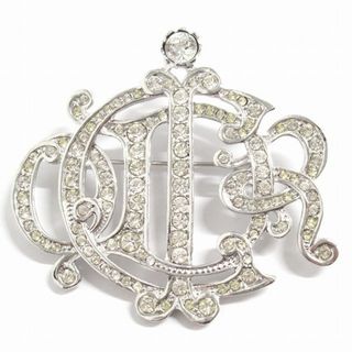 美品 クリスチャン ディオール チューリップ シルバー ストーン ブローチ アクセサリー 0162  Christian Dior レディース