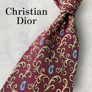 クリスチャンディオール(Christian Dior)の美品 Christian Dior ジャガード ペイズリー柄 植物柄 ネクタイ(ネクタイ)