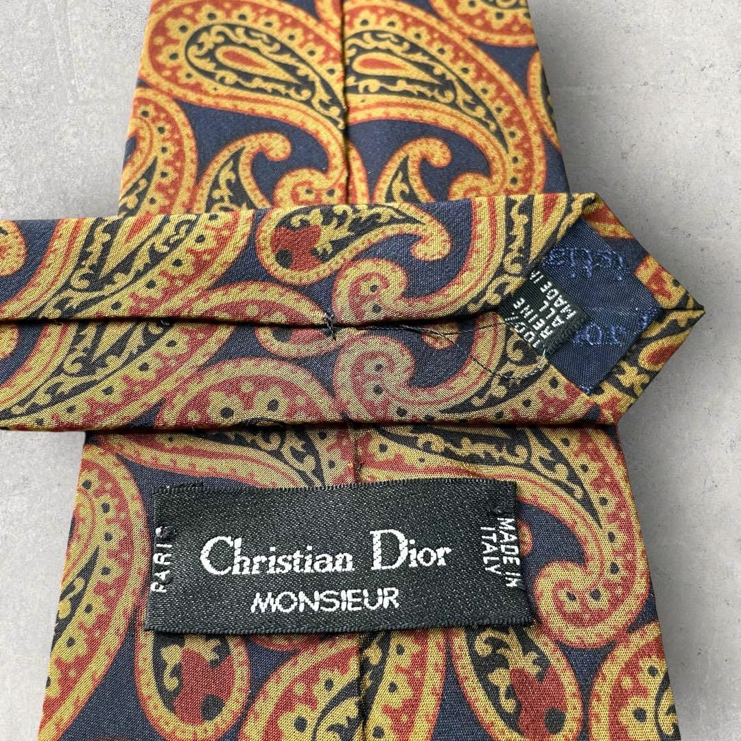 Christian Dior(クリスチャンディオール)の美品 Christian Dior ディオール ペイズリー柄 ネクタイ ブラック メンズのファッション小物(ネクタイ)の商品写真