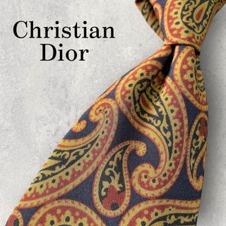 クリスチャンディオール(Christian Dior)の美品 Christian Dior ディオール ペイズリー柄 ネクタイ ブラック(ネクタイ)