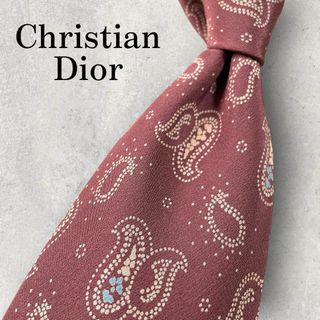 クリスチャンディオール(Christian Dior)の美品 Christian Dior ディオール ペイズリー柄 ネクタイ ボルドー(ネクタイ)