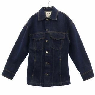 ザラ(ZARA)のザラ デニムジャケット XS ネイビー ZARA ジージャン レディース 古着 【240103】(Gジャン/デニムジャケット)