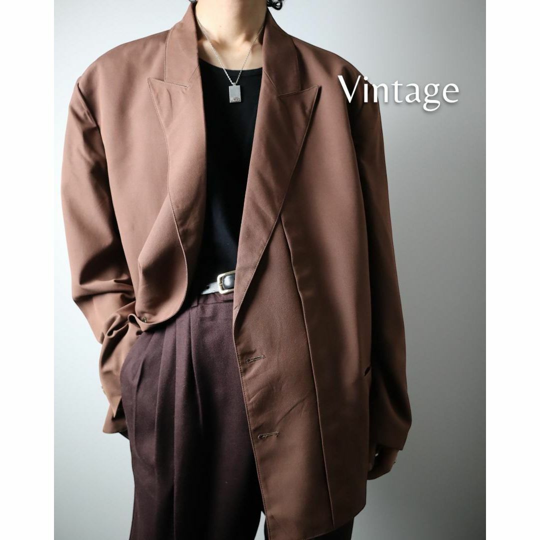 ART VINTAGE(アートヴィンテージ)の【vintage】ダブルブレスト テーラードジャケット くすみカラー イタリア製 メンズのジャケット/アウター(テーラードジャケット)の商品写真