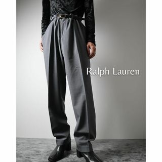 ラルフローレン(Ralph Lauren)の【ラルフローレン】デッドストック ピンストライプ ワイド スラックス グレー(スラックス)