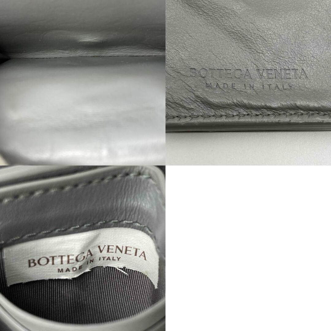 BOTTEGA VENETA ボッテガ ヴェネタ イントレチャート 三つ折り財布 ミニ財布 財布 コンパクト グレー レザー レディース メンズ 小物 USED 【中古】 メンズのファッション小物(折り財布)の商品写真