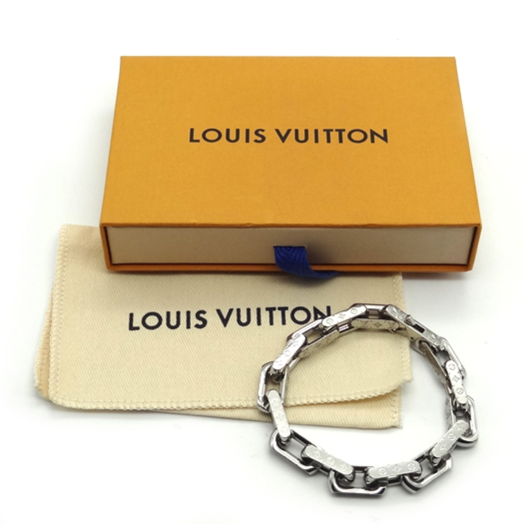 LOUIS VUITTON(ルイヴィトン)のルイ ヴィトン ブレスレット チェーン モノグラム Lサイズ メタル シルバー M00309 メンズのアクセサリー(ブレスレット)の商品写真