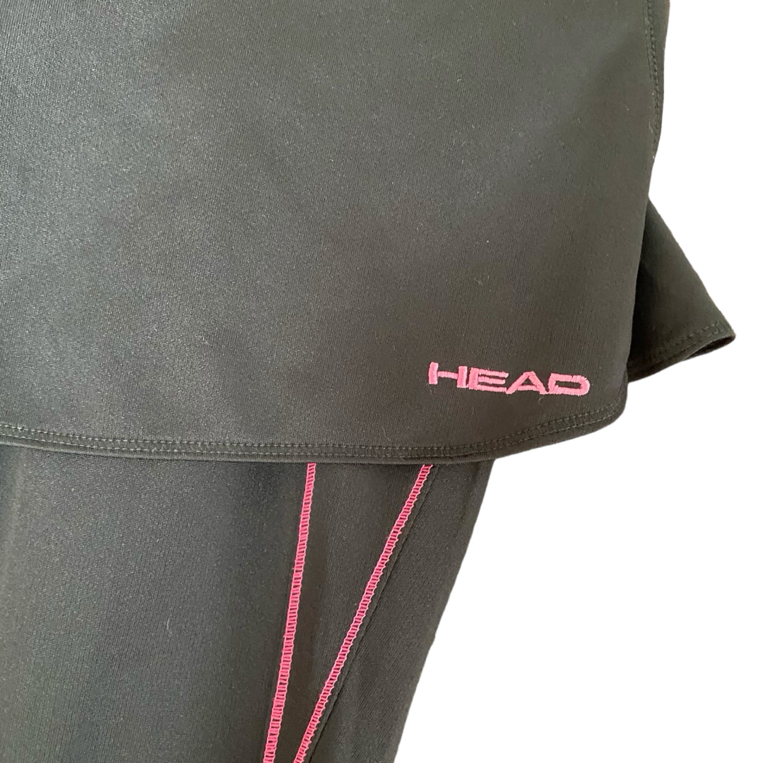 HEAD(ヘッド)の美品HEADスカート付きジャージパンツ　スパッツ　トレーニングパンツ　Mブラック レディースのレッグウェア(レギンス/スパッツ)の商品写真