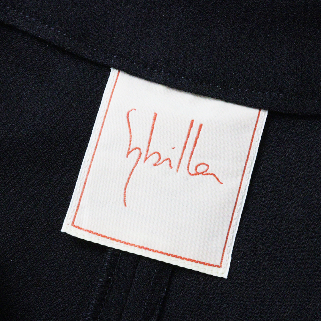 Sybilla(シビラ)の美品 シビラ Sybilla デニットジョーゼットクロップドパンツ M/ブラック ボトムス【2400013669962】 レディースのパンツ(カジュアルパンツ)の商品写真