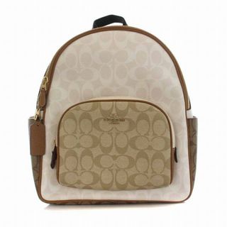 コーチ(COACH)のコーチ シグネチャー リュックサック デイバッグ 白 ベージュ CA439(リュック/バックパック)