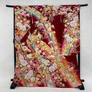 振袖 正絹 花柄 赤色 黄色 裄72㎝ 成人式 中古 D-71の通販 by 祥 振袖 正絹 花柄 赤色 黄色 裄72㎝ 成人式 中古 D-71の通販 by 祥