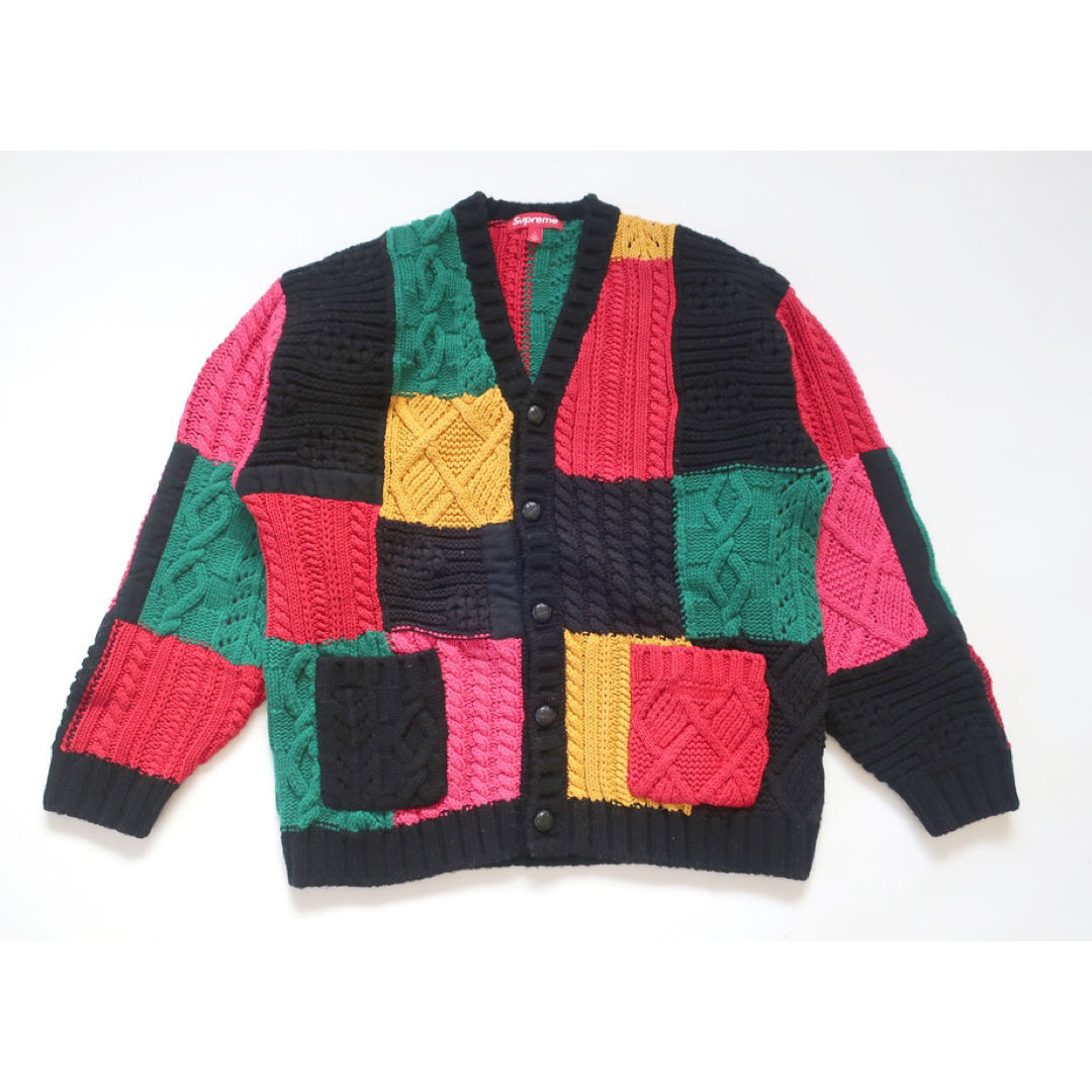 (L)Supreme PATCHWORK CABLE KNIT CARDIGANメンズ