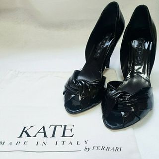 ケイト(KATE)の未使用 KATE イタリア製 インポート オープントゥ エナメル パンプス(ハイヒール/パンプス)