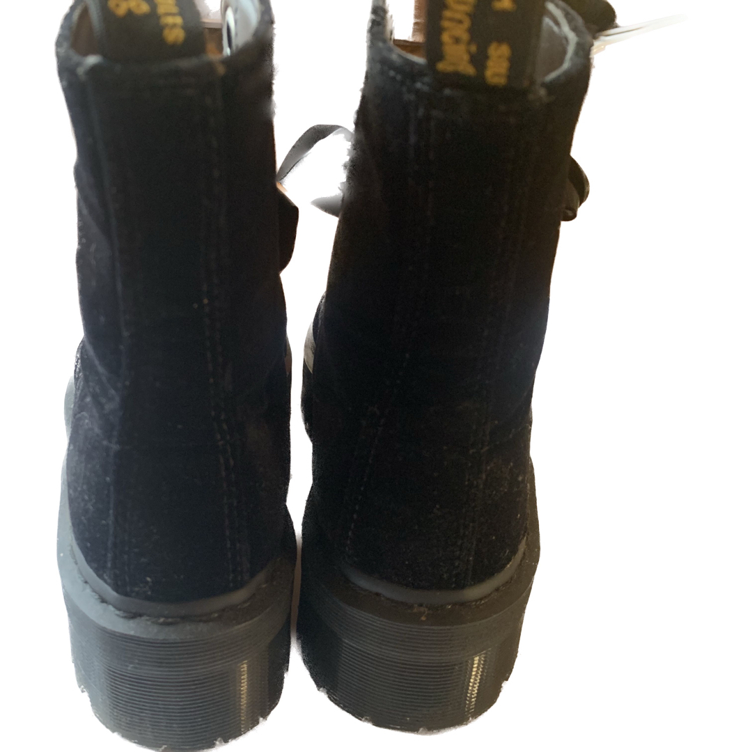 Dr.Martens(ドクターマーチン)の美品　ドクターマーチン　molly ブラック　厚底　黒　リボン　サテン レディースの靴/シューズ(ブーツ)の商品写真