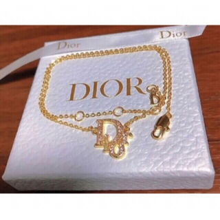 Dior ロゴ  丸 ネックレス ゴールド キラキラ ストーン シンプル