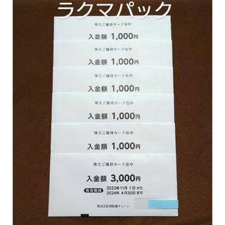 西松屋　株主優待　8000円分(ショッピング)