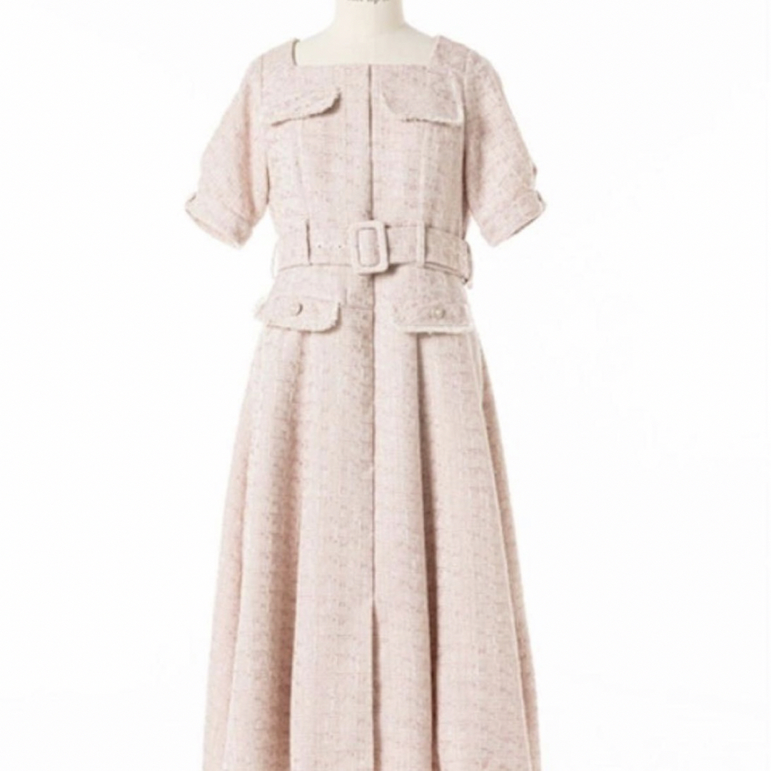 Classic Tweed Belted Dress108袖丈