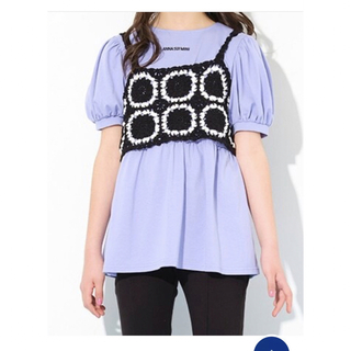 アナスイミニ(ANNA SUI mini)のANNA SUI mini ニットビスチェ+半袖Tシャツ　ラベンダーLL150(Tシャツ/カットソー)