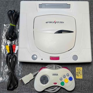 セガ(SEGA)の【状態良好】SS セガサターン 白 シロ 本体 電池交換 メンテ済 管理907(家庭用ゲーム機本体)