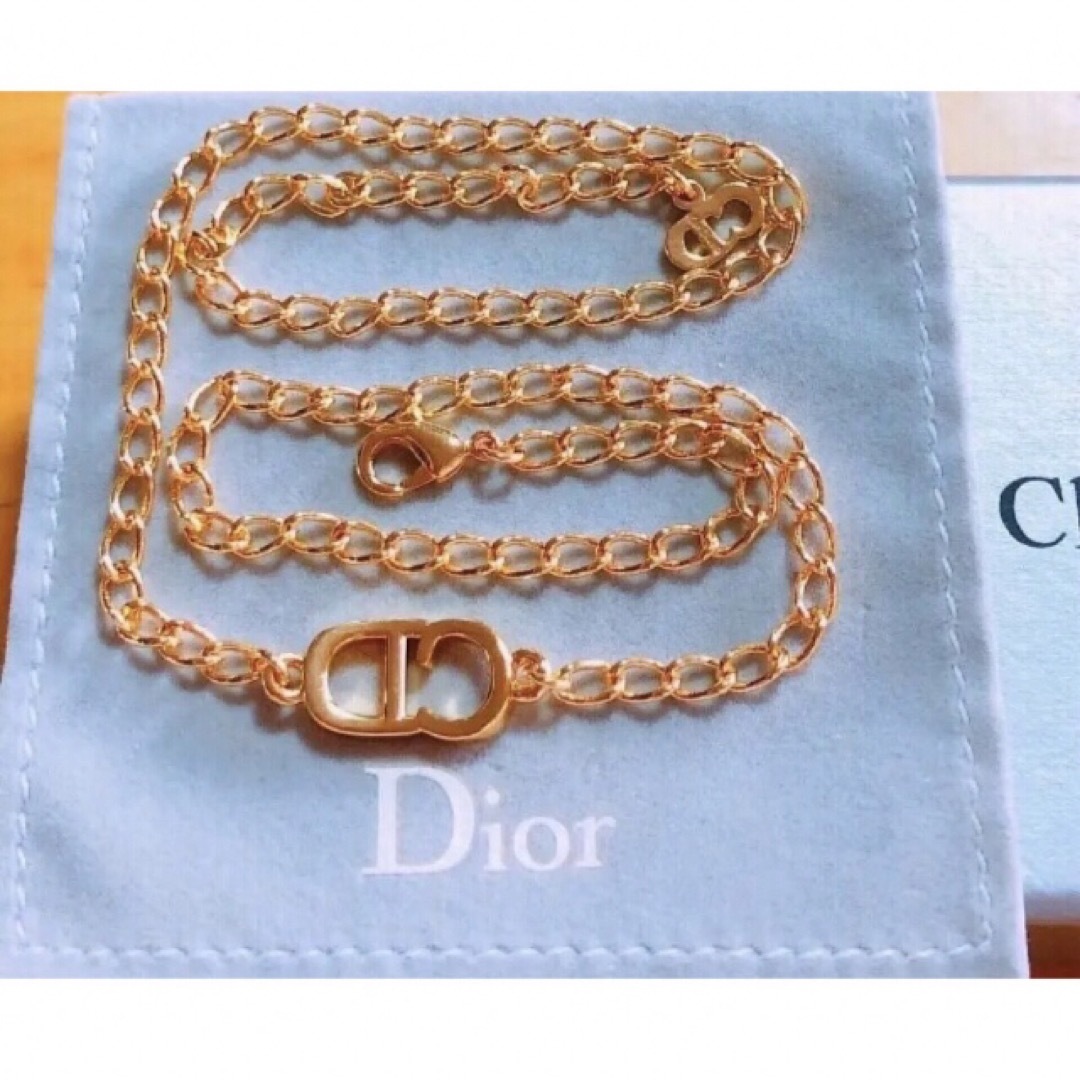 Christian Dior(クリスチャンディオール)のDior 希少 チョーカー ネックレス 上品 ゴールド ロゴ CD シンプル レディースのアクセサリー(ネックレス)の商品写真