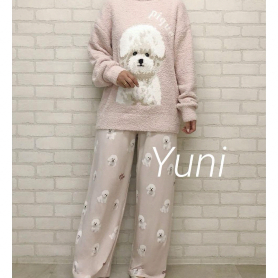 gelato pique - 正規品♡ビションフリーゼ上下セット♡ピンクの gelato pique - 正規品♡ビションフリーゼ上下セット♡ピンクの