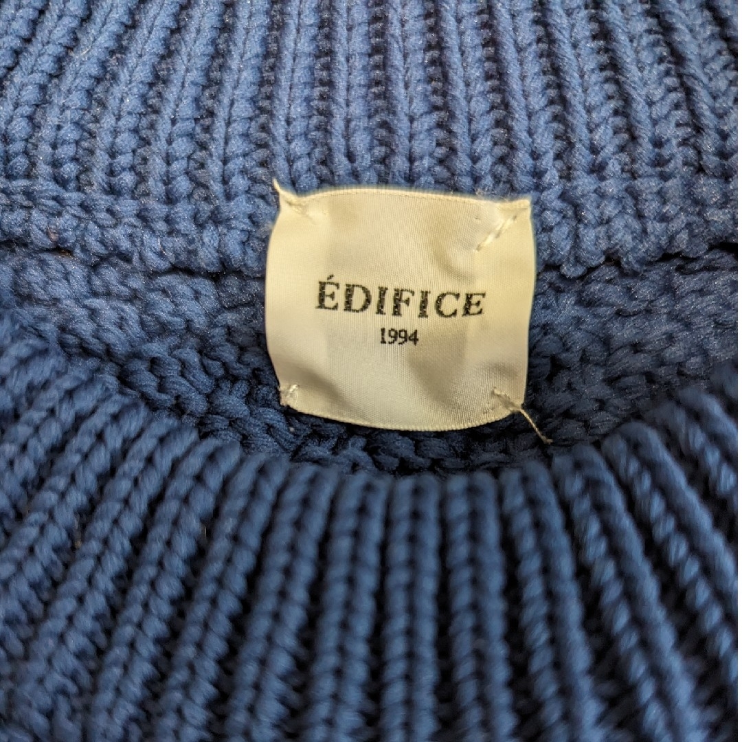 EDIFICE(エディフィス)のエディフィス  ケーブルニット ネイビー EDIFICE メンズのトップス(ニット/セーター)の商品写真