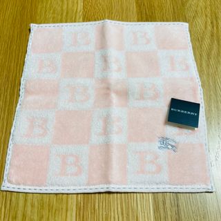 バーバリー(BURBERRY)のタグ付 BURBERRY バーバリー タオルハンカチ パイル ピンク ロゴ 格子(その他)