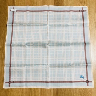 バーバリー(BURBERRY)の新品 BURBERRY レディース スカーフ ハンカチ ライトブルー 水色 茶色(その他)