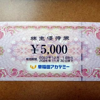 早稲田アカデミー株主優待券5,000円券×1枚(その他)