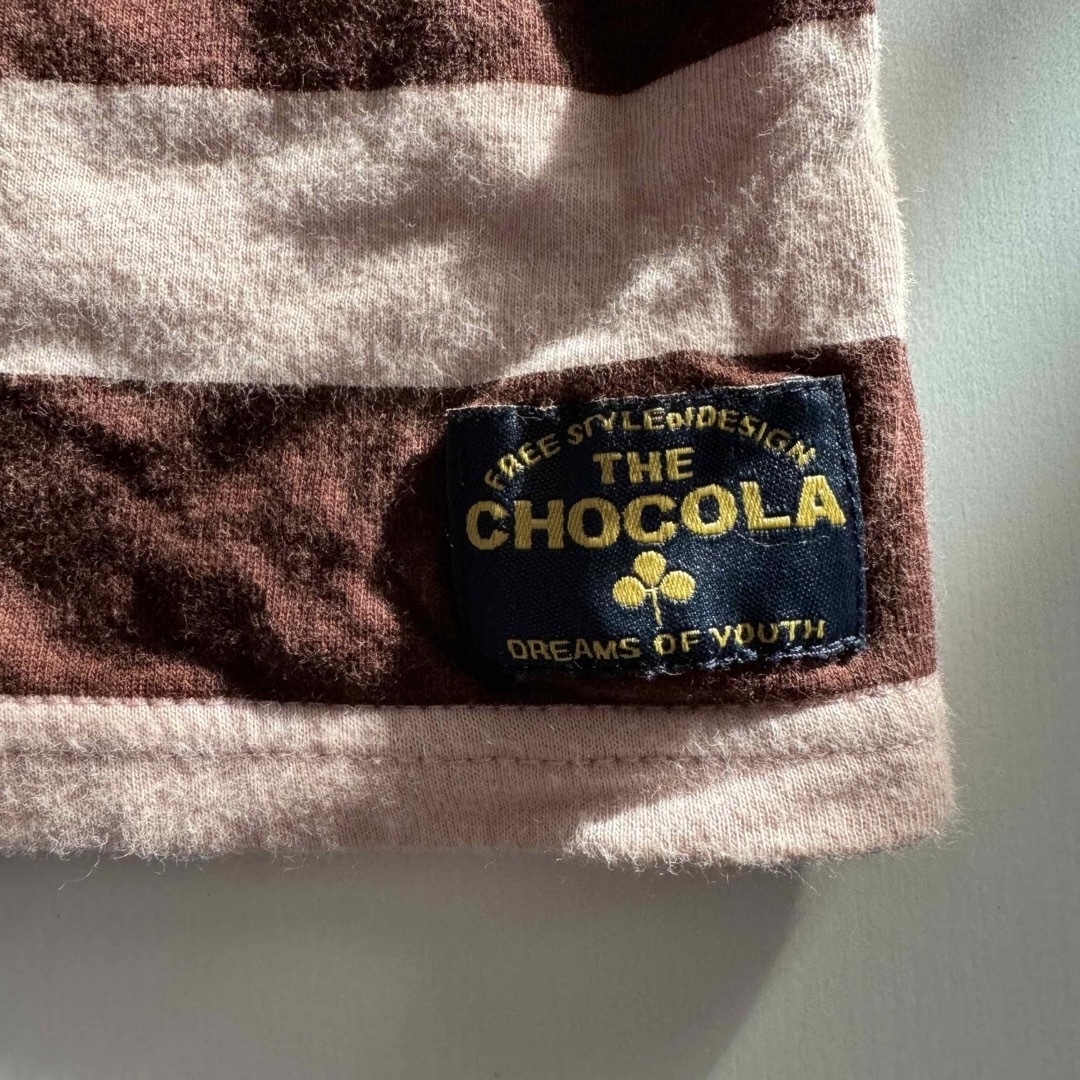 Chocola(ショコラ)の● Chocola ショコラ ボーダー ドクロ ロンT 120 USED ● キッズ/ベビー/マタニティのキッズ服女の子用(90cm~)(Tシャツ/カットソー)の商品写真