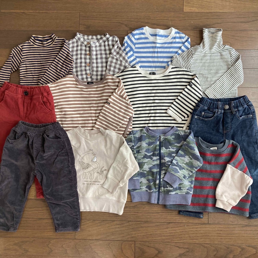 MUJI (無印良品)(ムジルシリョウヒン)の男の子　秋冬服　まとめ売り　12点セット　90〜110 キッズ/ベビー/マタニティのキッズ服男の子用(90cm~)(Tシャツ/カットソー)の商品写真