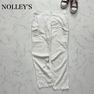 ノーリーズ(NOLLEY'S)のNOLLEY'S ノーリーズ　ホワイトデニムパンツ　綿　コットン　薄手　白　M(カジュアルパンツ)