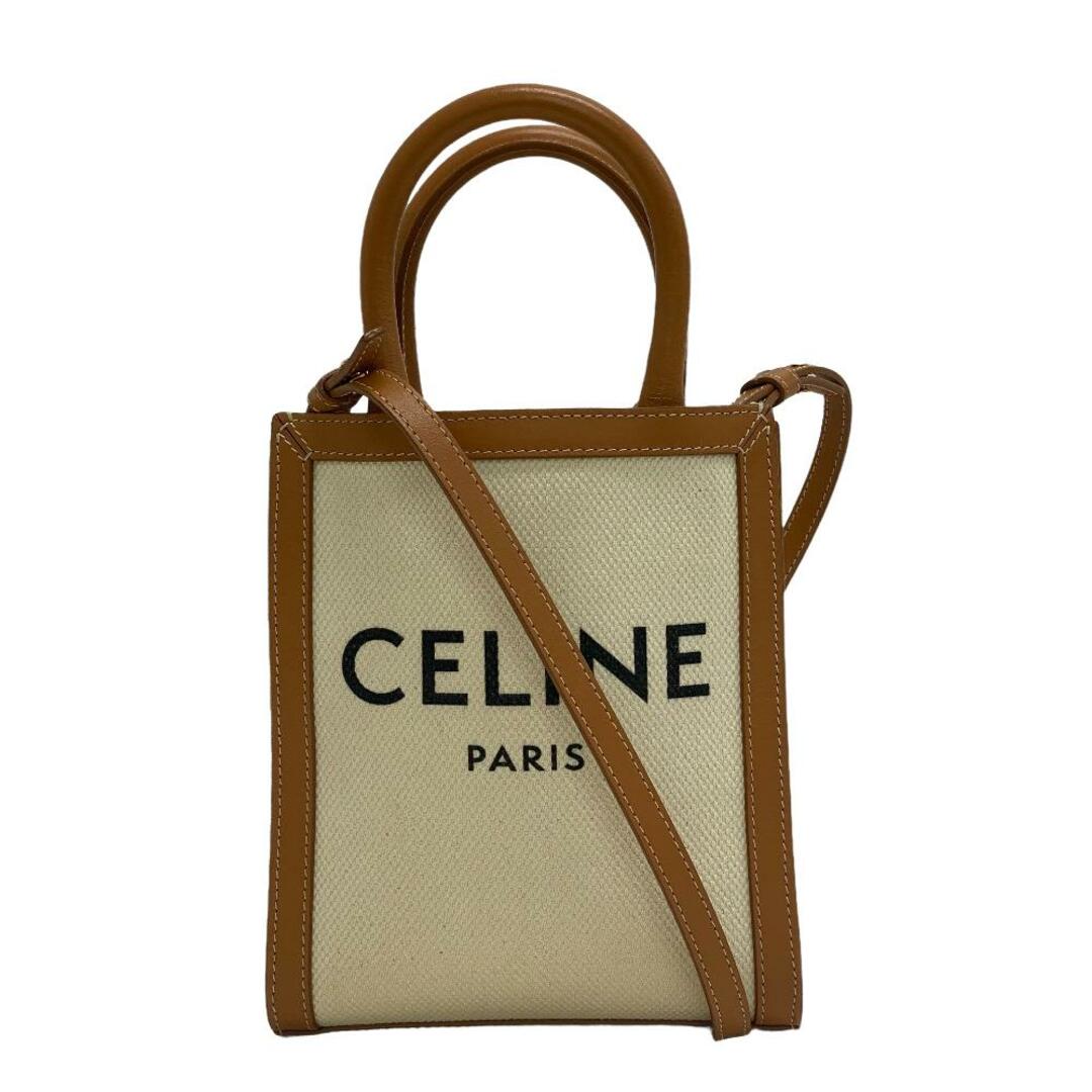 小キズスレにおいセリーヌ CELINE ショルダーバッグ
 ミニバーティカルカバ 2WAY ハンドバッグ ベージュ