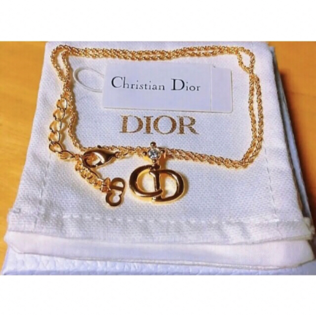 Christian Dior(クリスチャンディオール)のDior 人気 ストーン ネックレス 上品 ゴールド ロゴ CD シンプル  レディースのアクセサリー(ネックレス)の商品写真