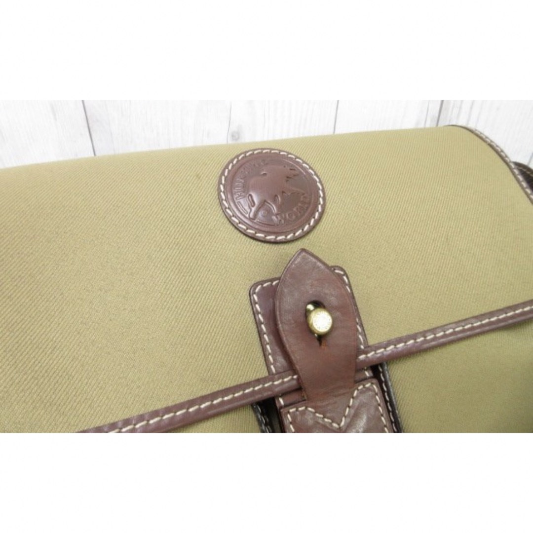HUNTING WORLD 美品 ショルダーバッグ カーキ系x茶 バッグ HUNTING WORLD 美品 ショルダーバッグ カーキ系x茶 バッグ