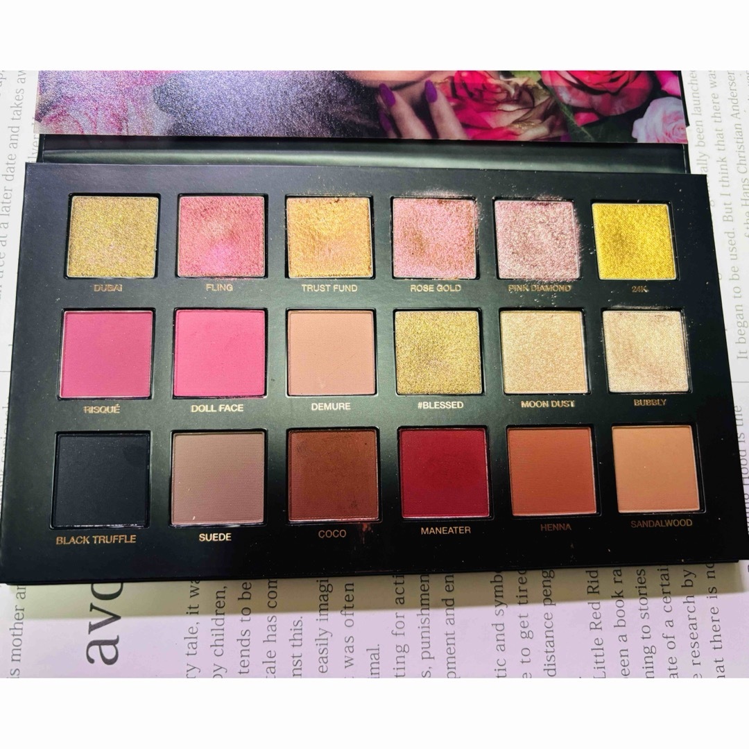 Sephora(セフォラ)のフーダビューティ　HUDA アイシャドウ　パレット　18色　ローズ　日本未発売 コスメ/美容のベースメイク/化粧品(アイシャドウ)の商品写真